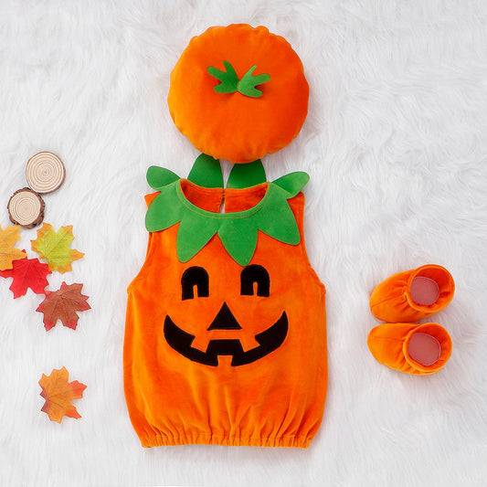 Baby Boys / Girls Pumpkin Halloween Costume (Age 6M-3Y) Orange