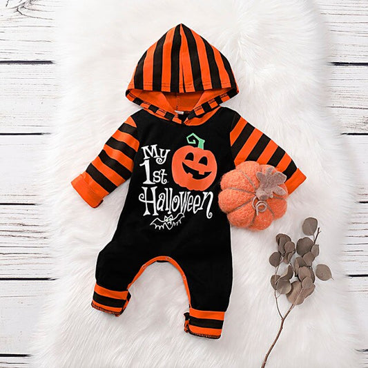 Baby Boys 1st Halloween Costume Jumpsuit (Age Newborn - 12M) Orange
