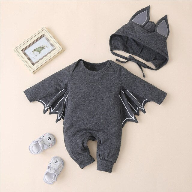 Baby Bat Halloween Costume (Age Newborn - 12M) Dark Grey
