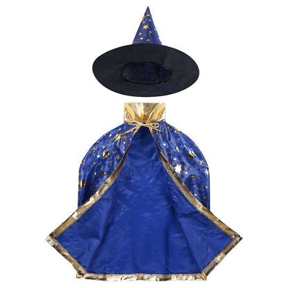 Kids Wizard Costume Cloak & Hat