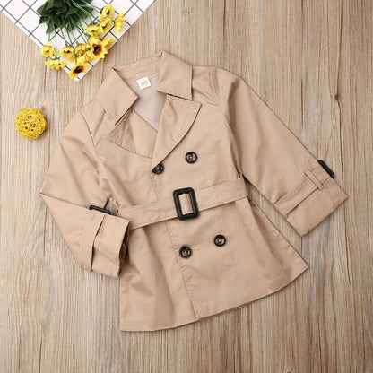 Girls Cream Trench Coat Jacket (Age 3-7YRS)