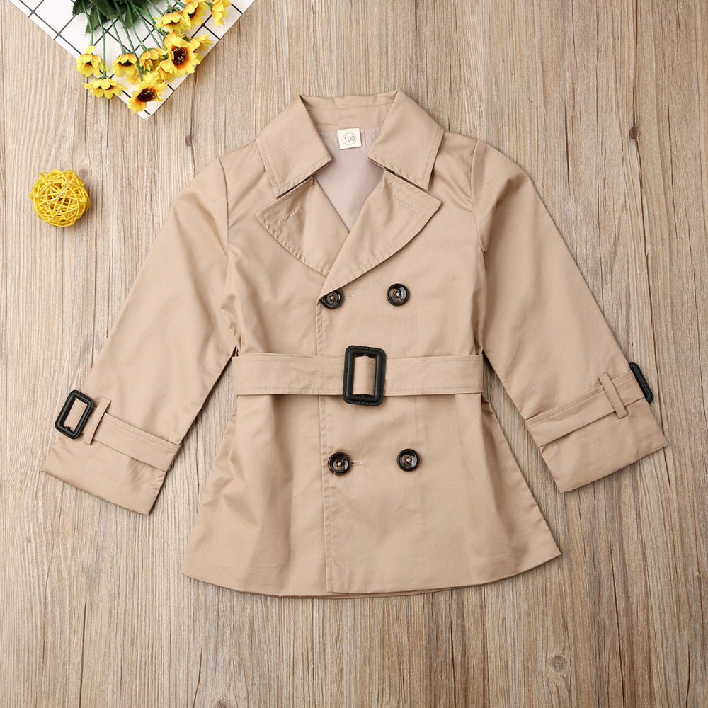 Girls Cream Trench Coat Jacket (Age 3-7YRS)