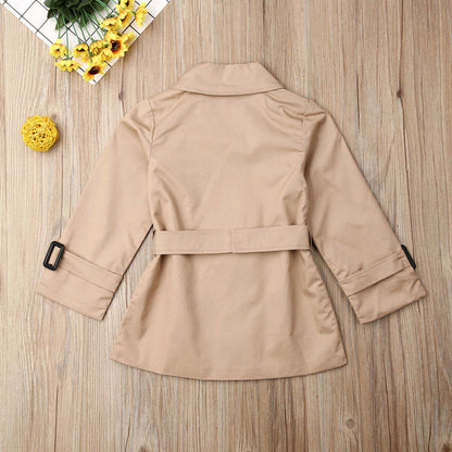 Girls Cream Trench Coat Jacket (Age 3-7YRS)