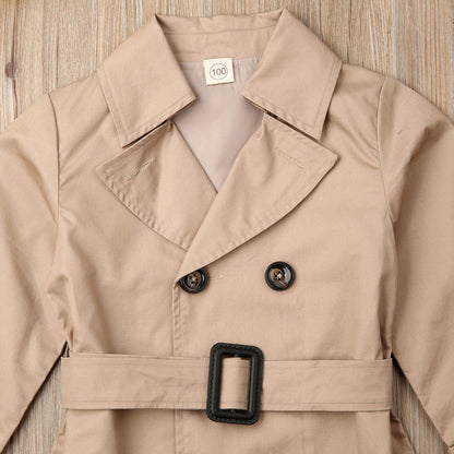Girls Cream Trench Coat Jacket (Age 3-7YRS)