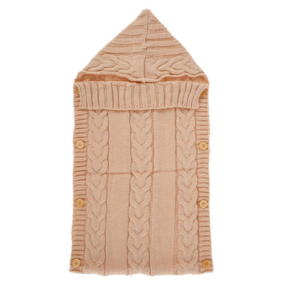 Baby Knitted Sleeping Swaddle Bed Beige