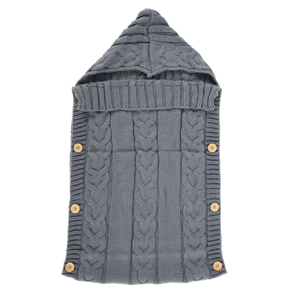 Baby Knitted Sleeping Swaddle Bed Gray