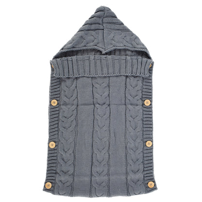 Baby Knitted Sleeping Swaddle Bed Gray
