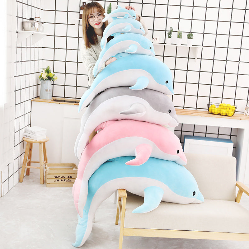 Large Plush Dolphin Pillow Stuffed Toy 30-140cm