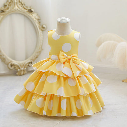 Girls Polka Dot Ruffle Dress (Age 18M-7YRS)