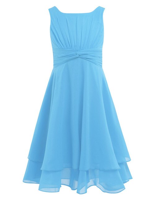 Girls Floaty Chiffon Party Dress (Age 4-14yrs) Blue