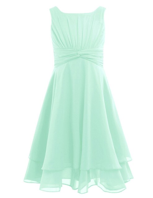 Girls Floaty Chiffon Party Dress (Age 4-14yrs) Green