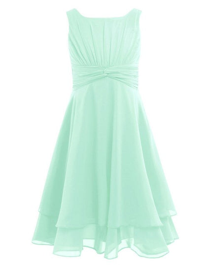 Girls Floaty Chiffon Party Dress (Age 4-14yrs) Green