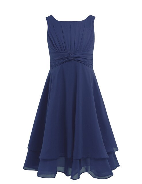 Girls Floaty Chiffon Party Dress (Age 4-14yrs) Navy