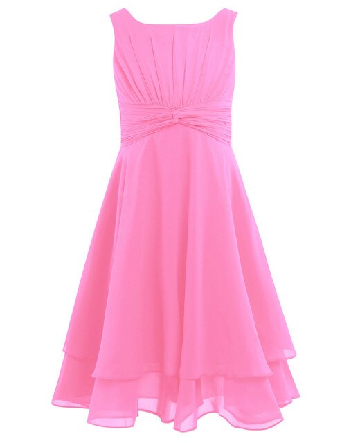 Girls Floaty Chiffon Party Dress (Age 4-14yrs) Pink