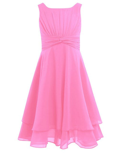 Girls Floaty Chiffon Party Dress (Age 4-14yrs) Pink
