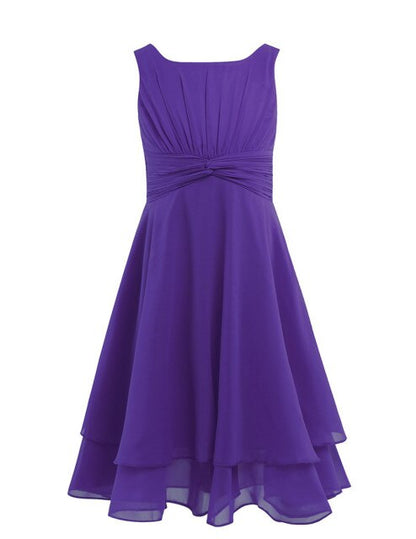 Girls Floaty Chiffon Party Dress (Age 4-14yrs) Purple