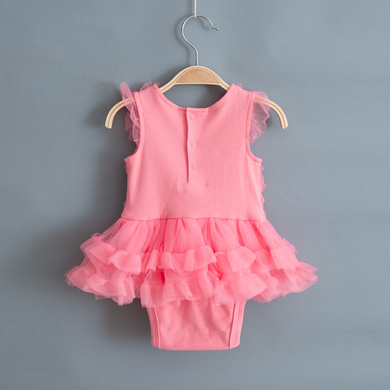 Baby Girls Pink Tutu Bodysuit Romper & Headband (Age 3m-24m)