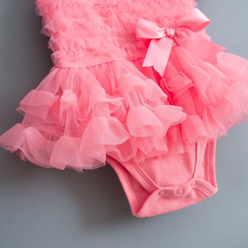 Baby Girls Pink Tutu Bodysuit Romper & Headband (Age 3m-24m)