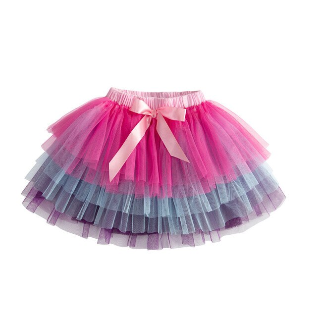 Girls Pink Purple Tulle Tutu Skirt (Age 3-8yrs)