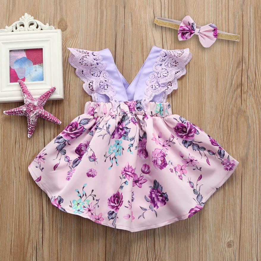 Baby Girls Floral Ruffle Romper Dress (Age Newborn - 18m)